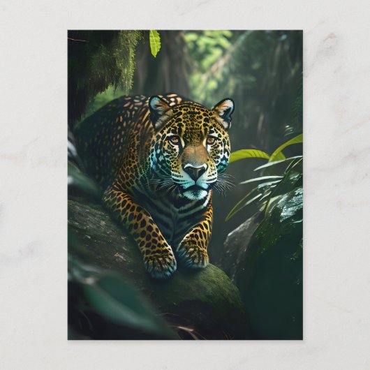 Jaguar im Dschungel Postkarte (Vorderseite)