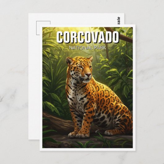 Jaguar in Corcovado Nationalpark Costa Rica Postkarte (Vorne/Hinten)