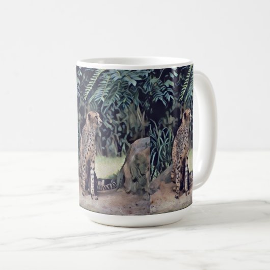 Jaguar in der waldreichen Ölfarbe, Kaffee-Tasse Kaffeetasse (VorderseiteRechts)