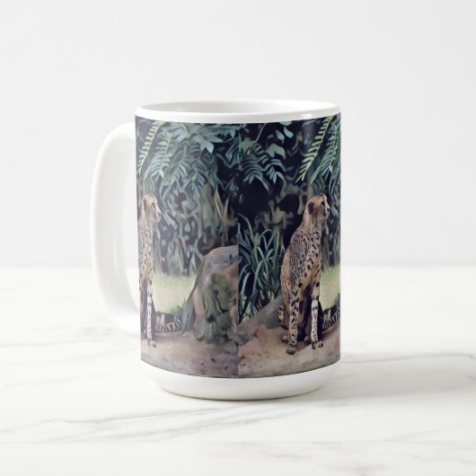 Jaguar in der waldreichen Ölfarbe, Kaffee-Tasse Kaffeetasse (Vorderseite Links)