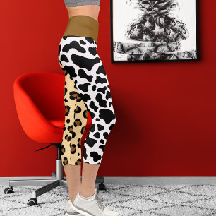 Jaguar Leopard Big Cat Muster Spots Print Animal Capri Leggings