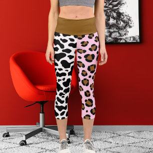 Jaguar Leopard Big Cat Muster Spots Print Animal Capri Leggings