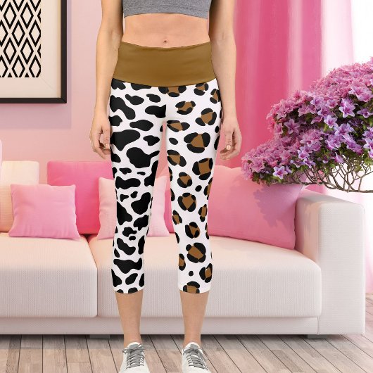Jaguar Leopard Big Cat Muster Spots Print Animal Capri Leggings