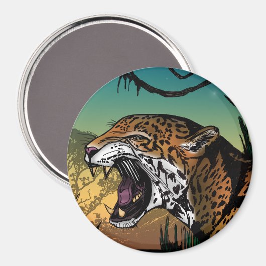 Jaguar Magnet (Vorderseite/Rückseite)