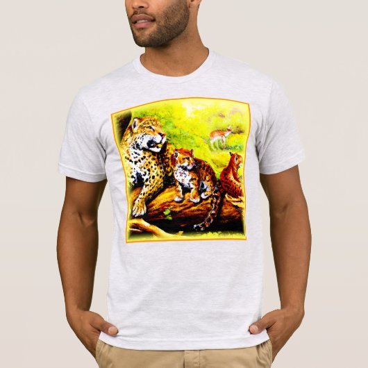 Jaguar Mama und Cubs Relaxen im Dschungel. Jetzt k T-Shirt (Vorderseite)