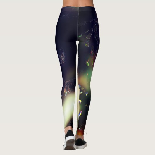 Jaguar mit dunkler Wirkung und sanften Farbakzente Leggings (Rückseite)