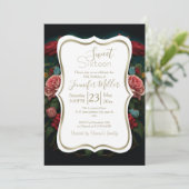 Jaguar mit Kronen in Blume Malerei Einladung (Stehend Vorderseite)