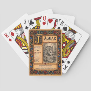 Jaguar, mittelalterliche Bestiarien-Kunst Spielkarten