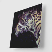 Jaguar Modern Lila Quadratische Wanduhr (Winkel)