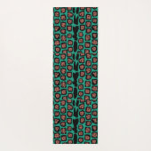 Jaguar Muster in Watermelon auf Aqua Blue Yogamatte (Rückseite)