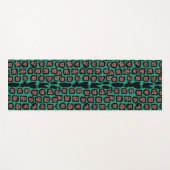 Jaguar Muster in Watermelon auf Aqua Blue Yogamatte (Vorderseite (Horizontal))