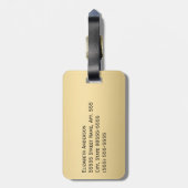 Jaguar Muster Luxus Schwarz und Gold Animal Print Gepäckanhänger (Rückseite vertikal)