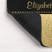 Jaguar Muster Luxus Schwarz und Gold Animal Print Mousepad (Ecke)
