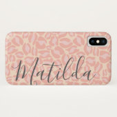 Jaguar Muster Print Pink Pastell Personalisierter  Case-Mate iPhone Hülle (Rückseite (Horizontal))