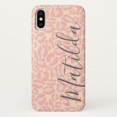 Jaguar Muster Print Pink Pastell Personalisierter Case-Mate iPhone Hülle (Rückseite)