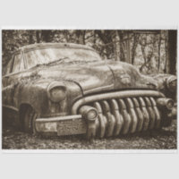 Jaguar Old Car Vintag Sepia 20x30 Decoupage