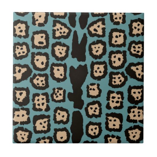 Jaguar Pattern in Beachcolors Fliese (Vorderseite)