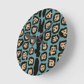 Jaguar Pattern in Beachcolors Runde Wanduhr (Winkel)