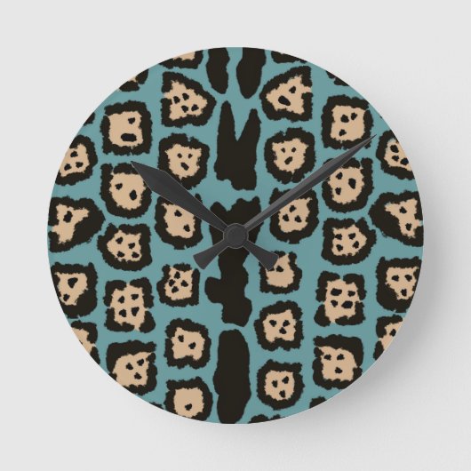 Jaguar Pattern in Beachcolors Runde Wanduhr (Vorderseite)