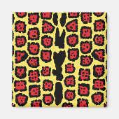 Jaguar Pattern in Blood Orange on Lemon Curd Magnet (Vorne)
