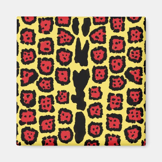 Jaguar Pattern in Blood Orange on Lemon Curd Magnet (Vorne)