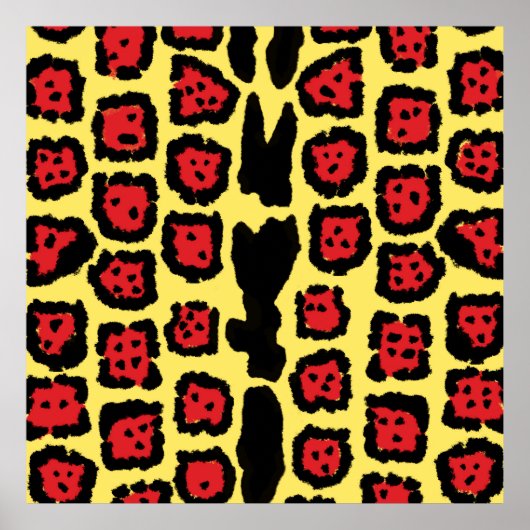 Jaguar Pattern in Blood Orange on Lemon Curd Poster (Vorne)