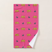 Jaguar pattern towel set: pink badhandtuch set (Handtuch)