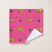 Jaguar pattern towel set: pink badhandtuch set (Waschlappen)