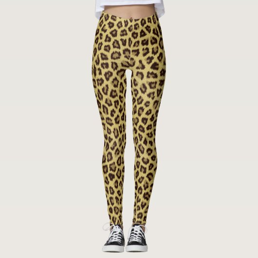 Jaguar-Pelz-Muster Legging Leggings (Vorderseite)