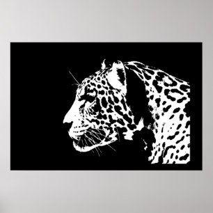Jaguar Poster Print - Black & White Jaguar Poster