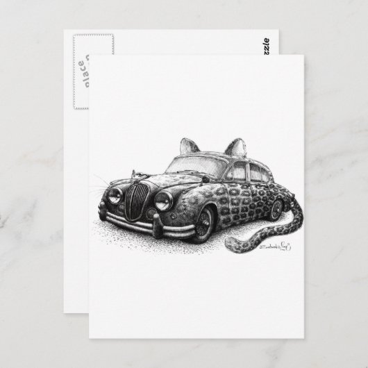 Jaguar Postkarte (Vorne/Hinten)