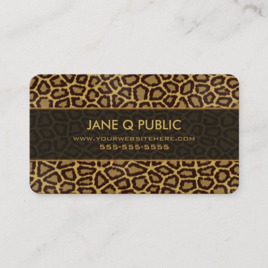 Jaguar Print Pattern Visitenkarte (Vorderseite)