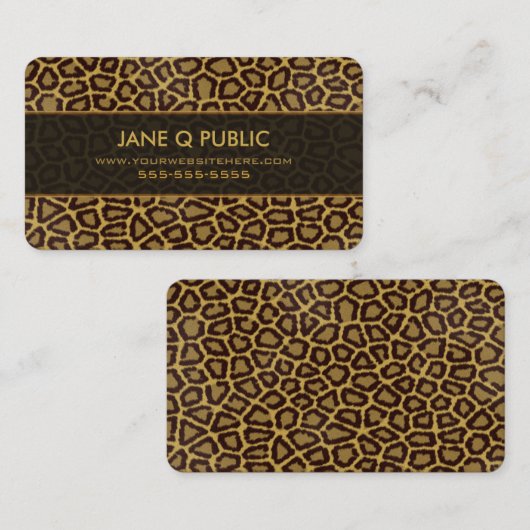 Jaguar Print Pattern Visitenkarte (Vorne/Hinten)