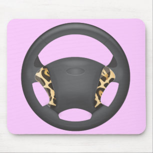 Jaguar Print Steering Wheel Mousepad