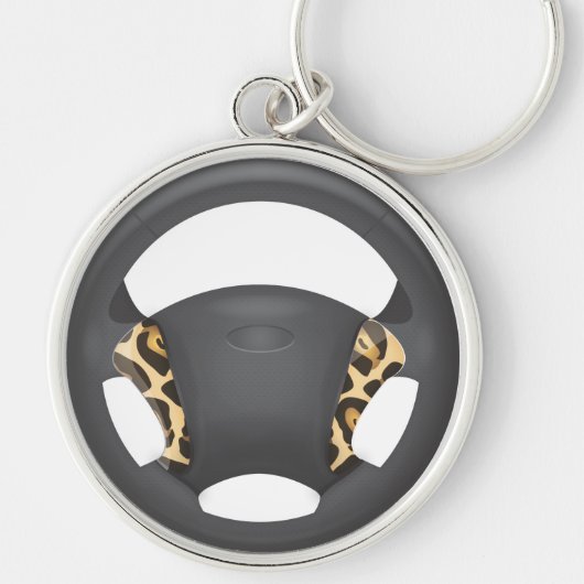 Jaguar Print Steering Wheel Schlüsselanhänger (Vorne)