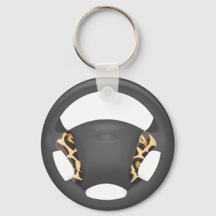 Jaguar Print Steering Wheel Schlüsselanhänger