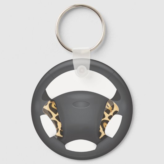 Jaguar Print Steering Wheel Schlüsselanhänger (Vorderseite)