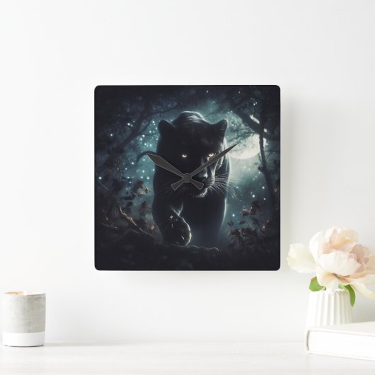 Jaguar Quadratische Wanduhr (Zuhause)