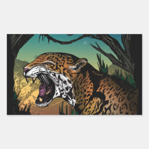 Jaguar Rechteckiger Aufkleber