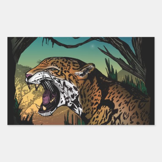 Jaguar Rechteckiger Aufkleber (Vorderseite)