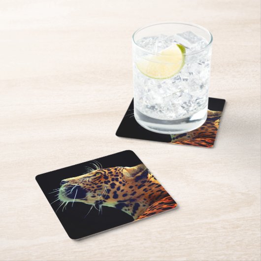 Jaguar Rechteckiger Pappuntersetzer (Vor Ort)