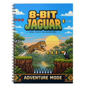 Jaguar, Retro-8-Bit-Pixel-Art Notizblock