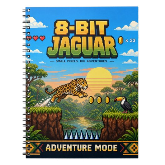 Jaguar, Retro-8-Bit-Pixel-Art Notizblock (Vorderseite)