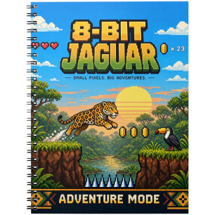 Jaguar, Retro-8-Bit-Pixel-Art Notizblock