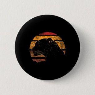 Jaguar Retro Vintag 80er Style Jaguar Wilde Tiere Button