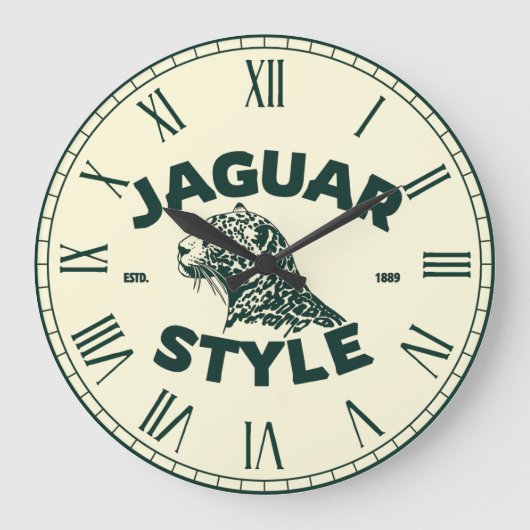 Jaguar-Runduhr Große Wanduhr (Vorderseite)