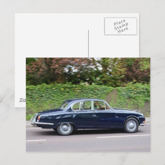 Jaguar S Typ 1960er Postkarte (Vorne/Hinten)