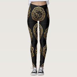 Jaguar-Schatten-Glyphenmuster-Kunst Leggings