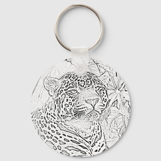 Jaguar (schwarz) Schlüsselanhänger (Vorderseite)