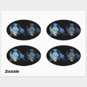 Jaguar - Schwarze Panther Oval Stickers (Blatt)